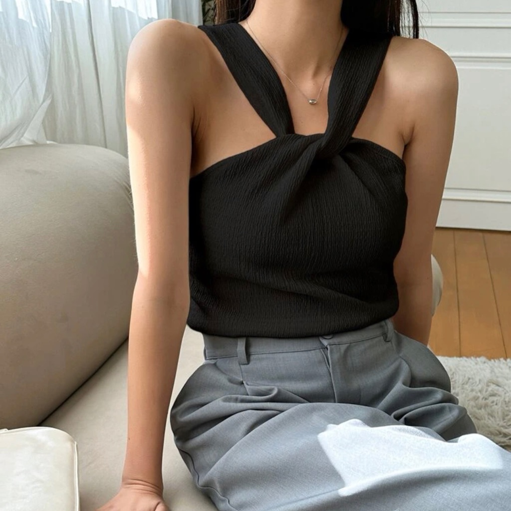 Solid Twist Front Cami Top
